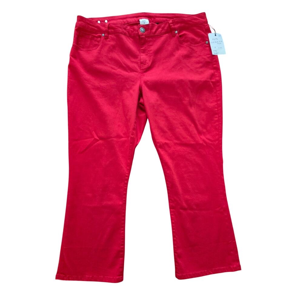 NWT Cabi Kick Back Kick Flare Ruby Red Jeans Size 18 Style# 6496